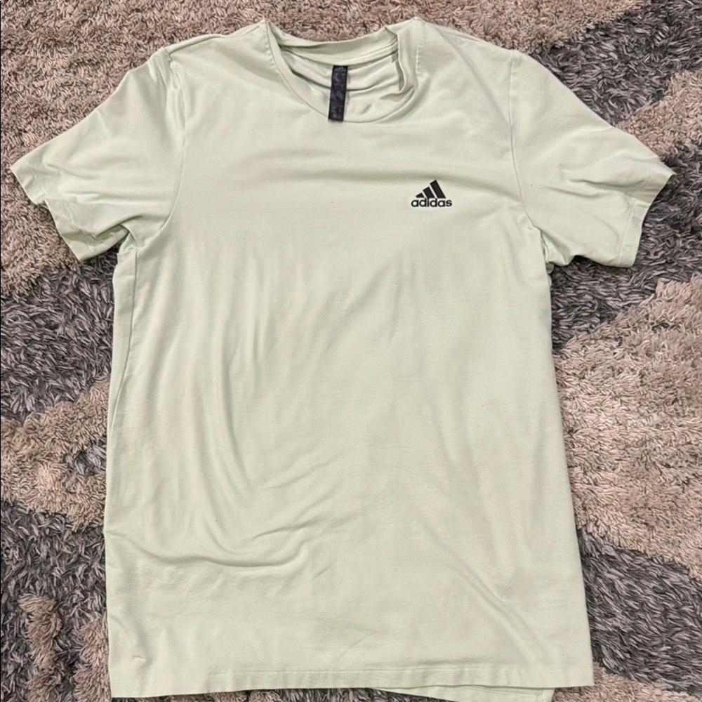 Mens Adidas Light Green T-Shirt Small